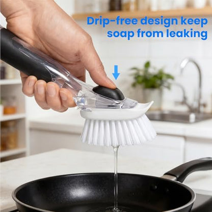 New Brush Refills for OXO New Soap Dispensing Dish Brush - 4 Pack Dish Brush Cleaning Soap Dispensing Head Replacement for Scrubber
