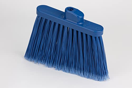 SPARTA 41082EC14 Plastic Color Coded Broom, Flagged Bristles, Long Broom With Angled Head For Large Debris, 56 Inches, Blue, (Pack of 12) - color: Blue