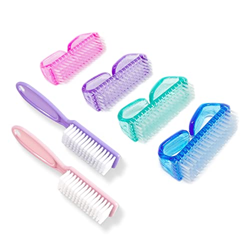 6 Pack Handle Grip Nail Cleaning Brush, Fingernail Brush Cleaner Scrub Brush Kit for Toes Shower and Women & Men & Pets (Color B) - color: Color B