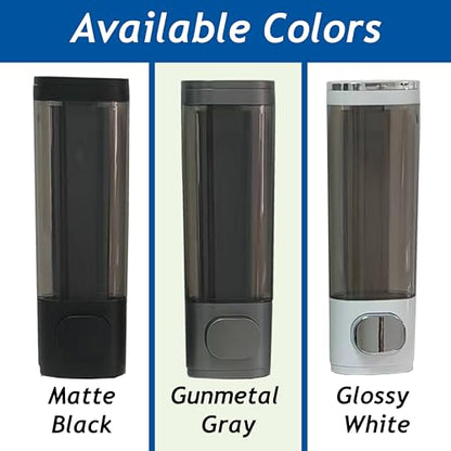 Wall Mounted Hand Soap Dispenser, 1 Chamber, 10oz/300ml Single Black Shampoo and Conditioner Dispenser, Bathroom Shower Dispenser Gel Container Dispenser and Organizer for Bathroom Kitchen Hotel - color: Black