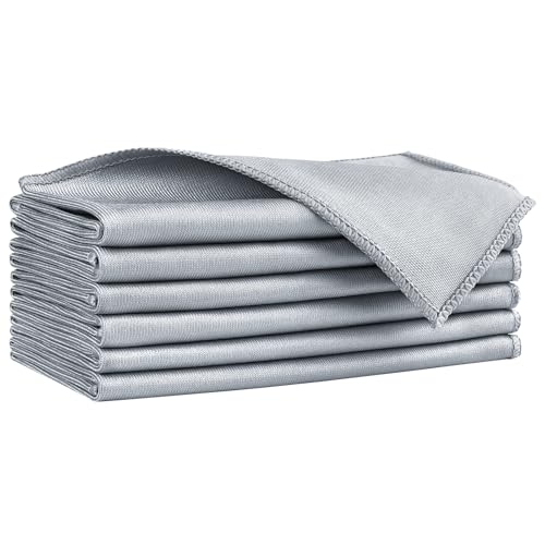 HOMEXCEL Microfiber Glass Cleaning Cloths 6 PK, Lint Free Streak Free, Reusable Microfiber Magic Cleaning Cloth for Cleaning Windows, Glasses, Mirrors, Screens, Stainless Steel, and More, Grey-14”×16” - color: Grey, size: 14 x 16 Inch