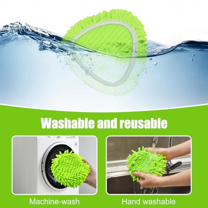4 Pack Mop Replacement Heads Compatible with Ocedar EasyWring Spin Mop 1 Tank System Wet-Dry Chenille Mop Pad for EasyWring Mops Cloth Reusable Household Floor Cleaning and Machine Washable