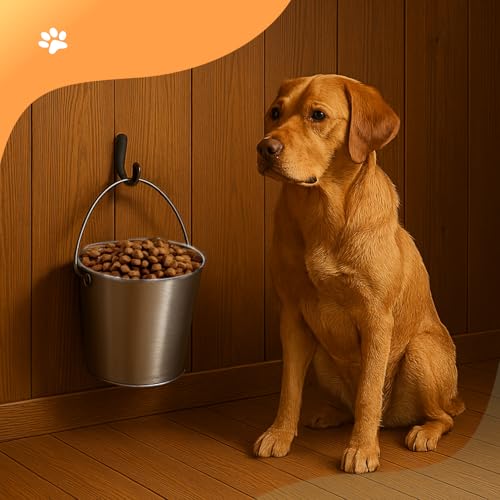 Advance PET Products 6 Quart Heavy Duty Stainless Steel Flat Side Bucket | Durable Food & Water Pail for Dogs, Cats, Kennels, Cages and Critter Crates | Multi-Purpose Bucket - size: 6 Quart - Not Hooked