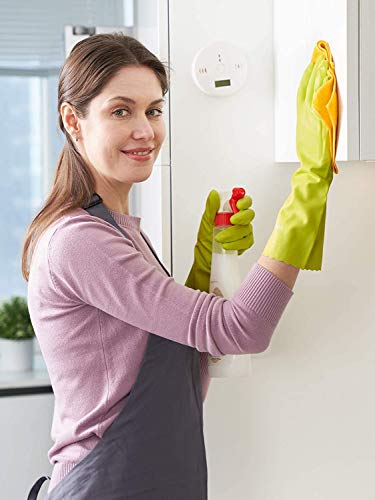LANON wahoo Skin-Friendly Cleaning Gloves, Dishwashing Kitchen Gloves with Cotton Flocked Liner, Reusable, Non-Slip, Bud Tender, Medium - color: Bud Tender, size: Medium (Pack of 1)