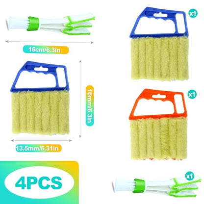 4 Pack Blind Cleaner Duster Tool, 7-Finger Window Blind Cleaner for Wood & Vinyl Blinds, Mini Blinds Cleaner Tool