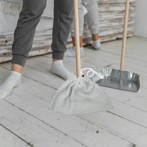 Healeved Reusable Broom Cover Cleaning Cloth for Sweeping Dust Hair and Water Stains Washable Floor Cleaning Tool for Home Hotel Restaurant Durable Replacement Mop Pad