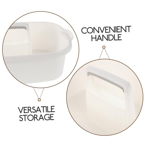 Portable Bathroom Storage Basket with Handle Thick Plastic Cleaning Organizer for Showers and Kitchens Small Tote for Cleaning Supplies Versatile Storage for Home and Hotels