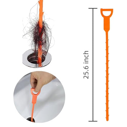 10-in-1 Drain Clog Remover Kit, 6 Pack Drain Snake Hair Remover with Flexible Grabber Claw, Pipe Cleaning Brushes & Refrigerator Hole Cleaner for Shower, Tub, Bathroom, Kitchen Sink