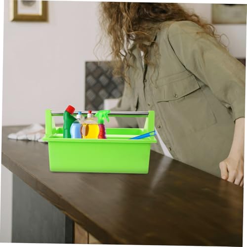 Plastic Cleaning Basket Multi-use Storage Basket for Cleaning Supplies Tools Handheld Organizer Handle Lightweight