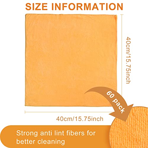 Nuenen Microfiber Cleaning Cloths for Cars 16 x 16 Inch Ultra Absorbent Car Towels Drying Reusable Cleaning Supplies House Kitchen Window Microfiber Towel(Yellow,60 Pcs) - color: Yellow