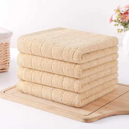 Homaxy 100% Cotton Terry Kitchen Towels(Apricot, 13 x 28 inches), Checkered Designed, Soft and Super Absorbent Dish Towels, 12 Pack - color: Apricot, size: 13 X 28 - 12 Pack