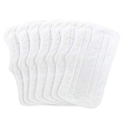 Fushing 7Pcs Steam Mop Pads, Washable Microfiber Cleaning Steamer Replacement Pads for Shark Steam & Spray Mop S3101 S3251 SK460 SK410 S3101n2 S3250 SK435CO SK140 SK141,White - color: White
