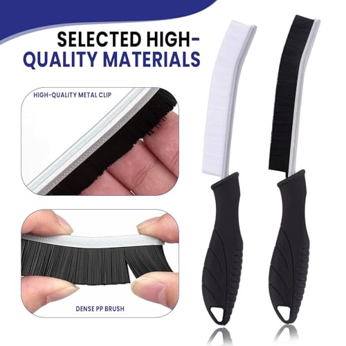 4PCS Crevice Cleaning Brush -Hard Bristle Crevice Cleaning Brush Multifunctional Grout Brush for Cleaning, Gap Scrub Brush Crevice Cleaning Tools for Kitchen, Sinks, Shower, Tile, Toilet, Window