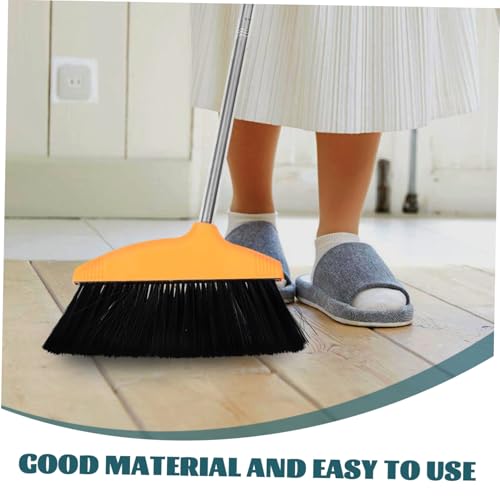 Wide Angle Broom with Long Handle Heavy Duty Soft Bristle Sweeping Brush for Efficient Lawn and Patio Cleaning for Garage and Floors