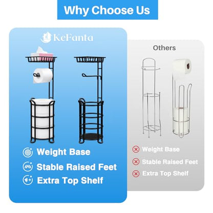 Shower Scrubber with Long Handle, 47'' Bathtub Scrub Brush, Toilet Paper Holder Stand with Shelf, Free Standing Tissue Roll Storage Rack