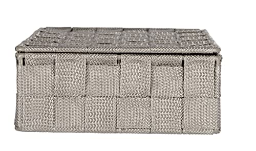 WENKO Organizer Adria small with lid in taupe, PP, 26 x 17 x 7.5 cm - color: Taupe