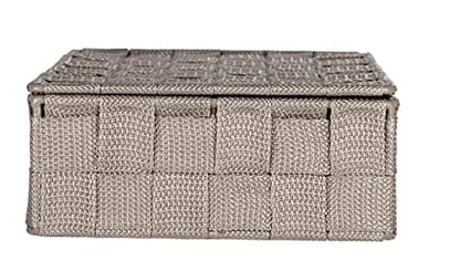 WENKO Organizer Adria small with lid in taupe, PP, 26 x 17 x 7.5 cm - color: Taupe