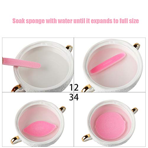 Facial Sponge Compressed,60 Pcs PVA Professional Makeup Removal Wash Round Face Sponges Spa Pads Exfoliating Cleansing for Women,Pink - color: Pink