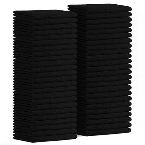 Avalon Towels Microfiber Cleaning Cloths (Value Pack of 48) - Size 16 x 16 Inches, Highly Absorbent Cleaning Rags, Lint Free, Reusable and Washable, Microfiber Towels for Cars - color: Black, size: Pack of 48 - 16x16 Inches