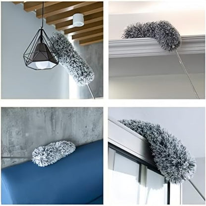 Microfiber Retractable with Telescopic for Prime Ceilings Extendable Duster Handle Grey Washable Electrostatic Dusting Tool Flexible Head 280cm(2.8M) - size: 2.8M