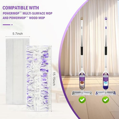 15 Pack Disposable Moping Pads Refills for Power Mop™ Multi-Surface Mop and PowerMop™ Wood Mop, Replacement Mop Pads for Floor Cleaning - size: Multi-15