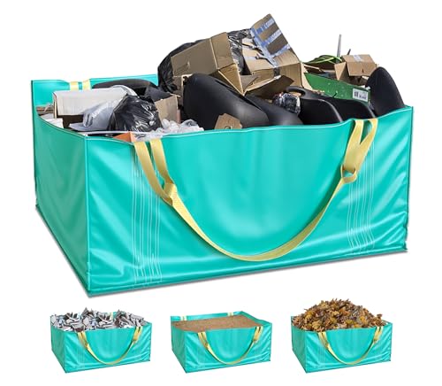 TidyFriend Dumpster Bag for Waste Management Hold up to 2,500 lbs, Heavy Duty, Reusable & Foldable Yard Waste Container for Home Renovation & Yard Cleanup, Debris, Landscaping, Roofing Shingles - size: 1 Pack, style: 64 Inches Length