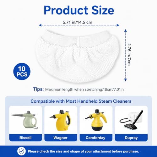 10Pack Microfiber Cloths for Handheld Steam Cleaner Compatible with Bissell Steam Shot, Comforday, PurSteam, Wagner Spraytech, Universal Washable Steam Cleaner Accessories - color: 10PCS