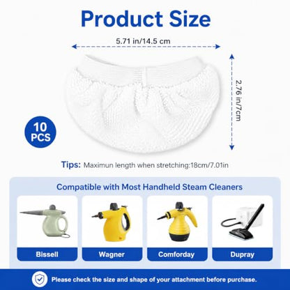 10Pack Microfiber Cloths for Handheld Steam Cleaner Compatible with Bissell Steam Shot, Comforday, PurSteam, Wagner Spraytech, Universal Washable Steam Cleaner Accessories - color: 10PCS