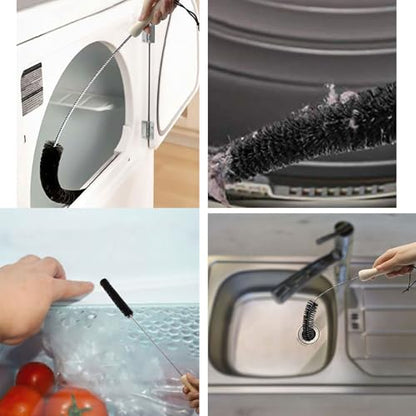 Refrigerator Coil Cleaning Brush,Sewer Set Brush Clog Remover, for Toilet,Kitchen Sink,Sewer,Bathroom Bathtub Hair Clogging Cleaning Tool,Long Drain Brushes,Pipe Brushes, Sink Drain Cleaner Set 3Pcs