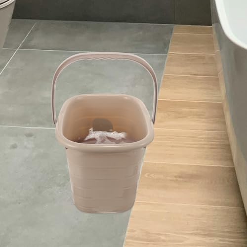 HEMOTON Plastic Bucket with Handle 11l Rectangular Small Home Water Storage Bucket Portable Multipurpose Plastic for Household Cleaning