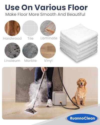 Microfiber Cleaning Cloth Compatible with Dupray/Wanger Steam Cleaner, Washable Neat Steam Mop Pads -Double Sided Soft & Absorbent Microfiber Towel for Various Cleaning scenarios, 6 Pack - color: White Cloth*6