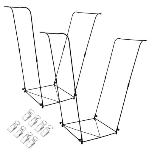2 Pack Trash Bag Holder, Metal Garbage Bag Holder, 30-45 Gallon Portable Trash Bag Holder Stand, Multi-use Leaf Bag Holder for Yard, Camping, Garden, Lawn - color: BlackA-2PCS