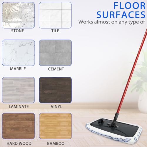 4 Pack Mop Heads Replacements Compatible with Cedar Hard Wood Flooring 'N More Ultra-fine Fiber mop - Microfiber Mop Refills for Cedar Mop Wet and Dry Use 15x8 Inch Pads - color: 4 Pack