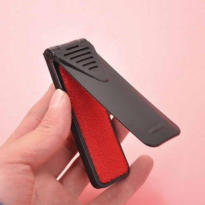 4PCS Collapsible Portable Lint Remover Brush Clothes Plastic Lint Roller for Furniture Sofa Pet Hair Fabric Lint Removal Tool Length 7.08in Black