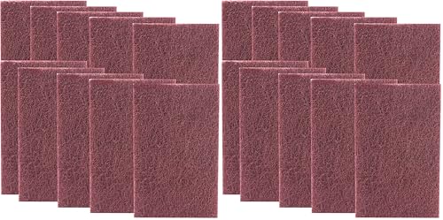 Heavy Duty XL Red Scouring Pads. 6x9 in 20 Pack of Scrubber Tools for Cleaning Stainless Steel Pots, Pans, Grills and Griddles. Extra Large Pad for Outdoor Use on Railings and Tiles. - size: 10 Count (Pack of 2)