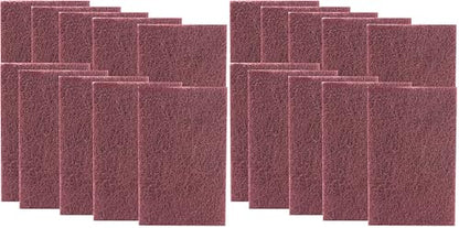Heavy Duty XL Red Scouring Pads. 6x9 in 20 Pack of Scrubber Tools for Cleaning Stainless Steel Pots, Pans, Grills and Griddles. Extra Large Pad for Outdoor Use on Railings and Tiles. - size: 10 Count (Pack of 2)