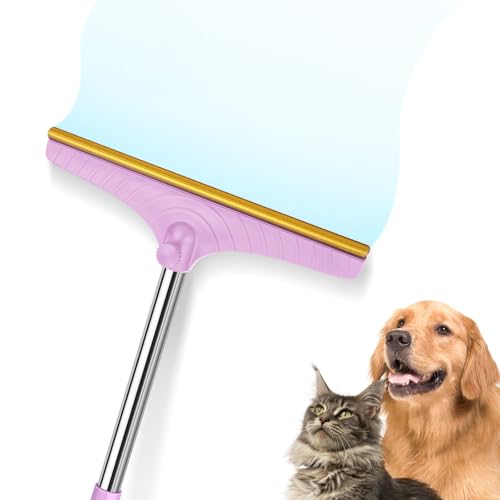 B-Land Carpet Rake for Pet Hair Removal, Reusable Pet Hair Removal Tool Cat Dog Hair Remover with 60” Long Adjustable Handle, Carpet Brush Carpet Scraper Pet Hair Remover Broom (Purple)