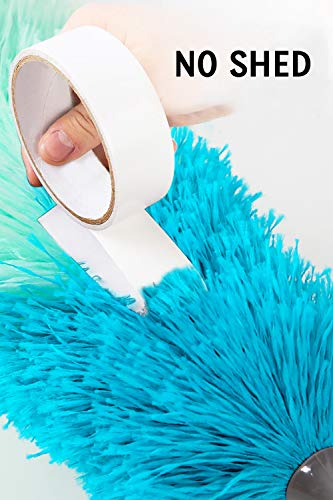 BOOMJOY Microfiber Feather Duster with 100 inches Extension Pole, Dusters for Cleaning High Ceiling, Fan, Blinds, Furniture - color: Green