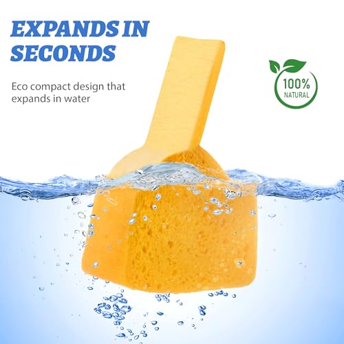 6 Pack Pop-Up Cellulose Sponges | Large Thick & Tear-Resistant | Biodegradable Compressed Sponges for Kitchen, Dishes, Car | Super Absorbent & Long-Lasting