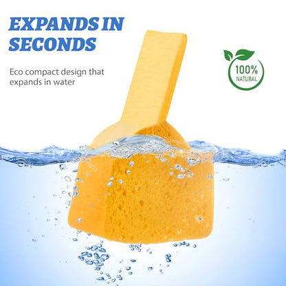 6 Pack Pop-Up Cellulose Sponges | Large Thick & Tear-Resistant | Biodegradable Compressed Sponges for Kitchen, Dishes, Car | Super Absorbent & Long-Lasting