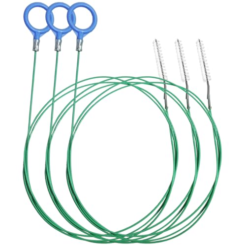 50 Inch Drain Flexible Steel Snake Hair Remover Tool for Bathroom and Bathtub Clogs, Pack of 3