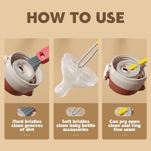 3 in 1 Cup Lid Cleaning Brush, Multifunctional Cleaning Brush Portable Cup Lid Cleaner for Bottle Gap Tight Spaces Cup, Portable Cup Lid Cleaner, 1 Pcs Green - color: 1pcs Green