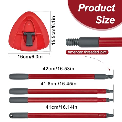 4-Section Spin Mop Handles, Mop Base for Ocedar EasyWring 1 Tank System, Mop Handle Mop Base Set for O Cedar, American Thread Joint