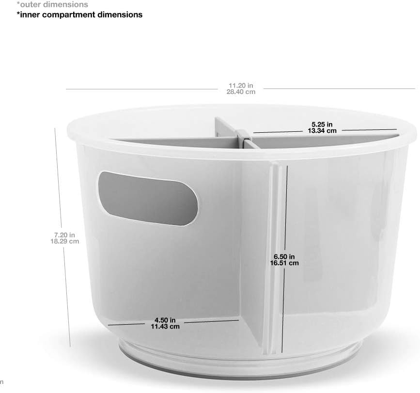 madesmart Deep Turntable, Under Cabinet Storage, for Cleaning Supplies, Undersink Storage, Sponges, Shampoos, Soaps, Toiletries, Dorm Laundry Kitchen Bottles & Bath, Grey