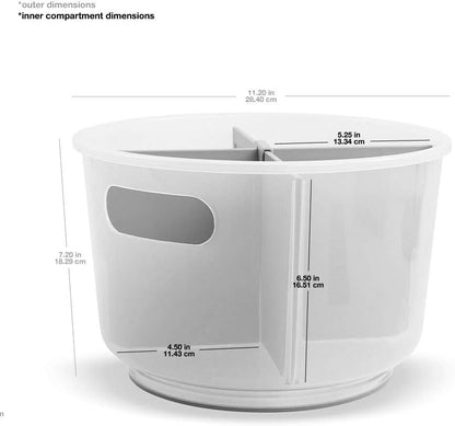 madesmart Deep Turntable, Under Cabinet Storage, for Cleaning Supplies, Undersink Storage, Sponges, Shampoos, Soaps, Toiletries, Dorm Laundry Kitchen Bottles & Bath, Grey