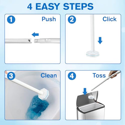 Toilet Brush and Holder Set - Disposable Toilet Bowl Wand Refills with Toilet Bowl Cleaners, Toilet Brush Set Includes 20 Refill Heads, Wand & Storage Caddy - 5X Cleaning Power - size: Starter Kit+20 Refill Heads