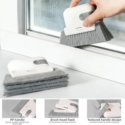Window Track Cleaner Brush 2Pcs- 2In1 Window Sill Track Cleaner Tool, Crevice Cleaning Tool for Sliding Door Blinds Windows (Grey) - color: Gray