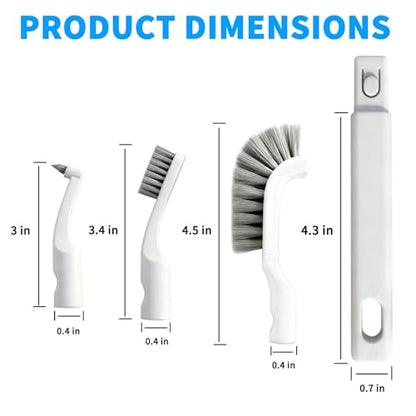 Small Scrub Brush, Hard Bristle Crevice Cleaning Brush Set with 6Pcs Brush Heads & 2Pcs Handles, Multifunctional Grout Scrubber Tools for Kitchen, Bathroom, Sink, Corner, Mug and Blender - style: 8-Pieces Kit