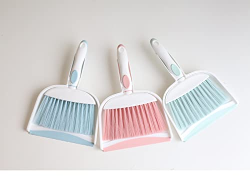 Mini Broom and Dustpan Set-Mini Whisk Set for Desk, Housekeeping, Office, Kitchen, Pet Nest, etc.,Daily Cleaning Necessity Plastic Mini Dustpan Set (Light Blue) - color: Light Blue
