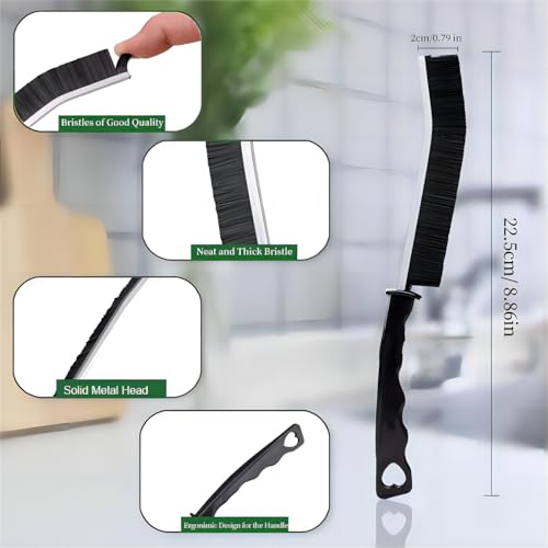 2 Pcs Crevice Cleaning Brush Hard Bristle Gap Brush Multifunctional for Bathroom Household Kitchen Tiles Window Crevice Cleaning Tool (Style 1) - style: Style 1